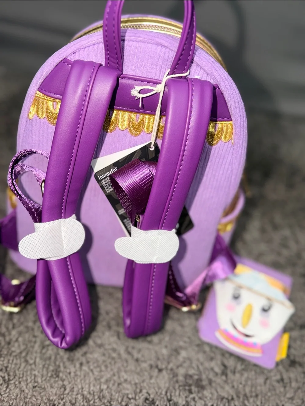 Loungefly Lavender Chip Mini Backpack and Matching Cardholder Set